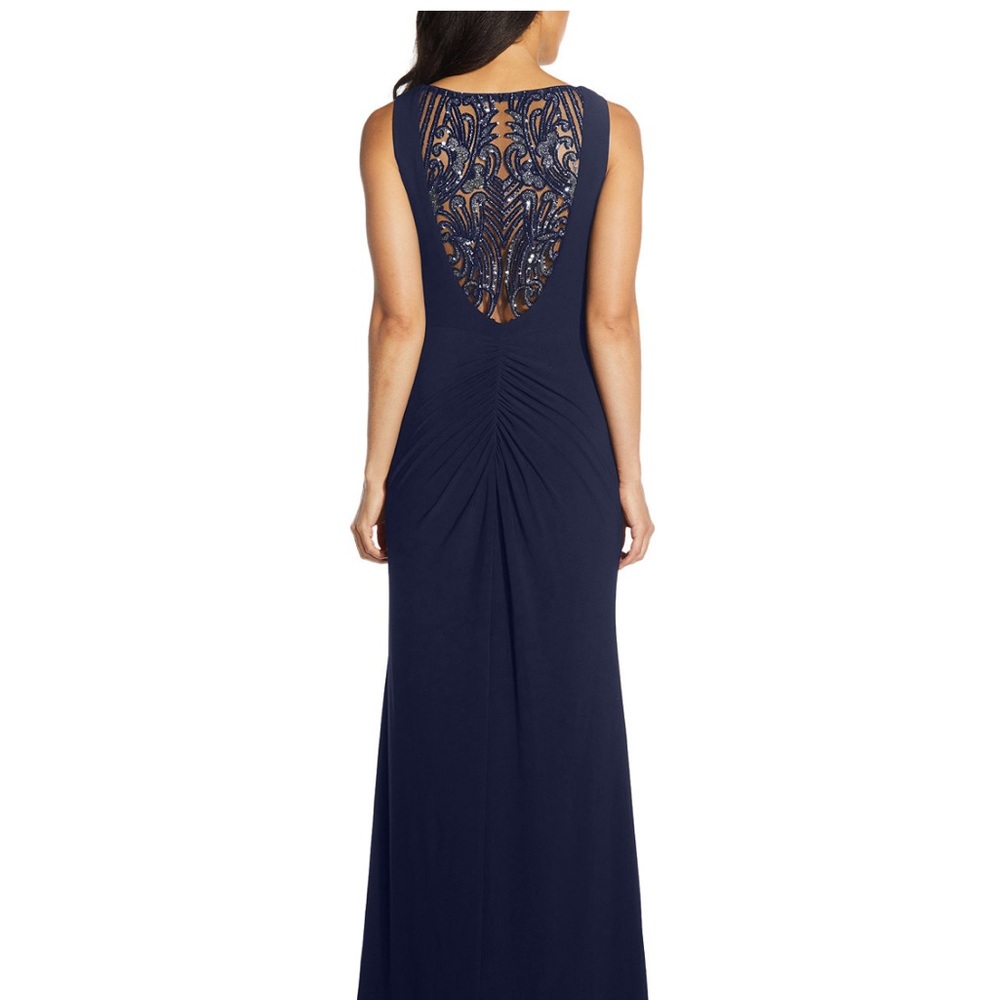 NWT navy blue sequin jersey dress.
